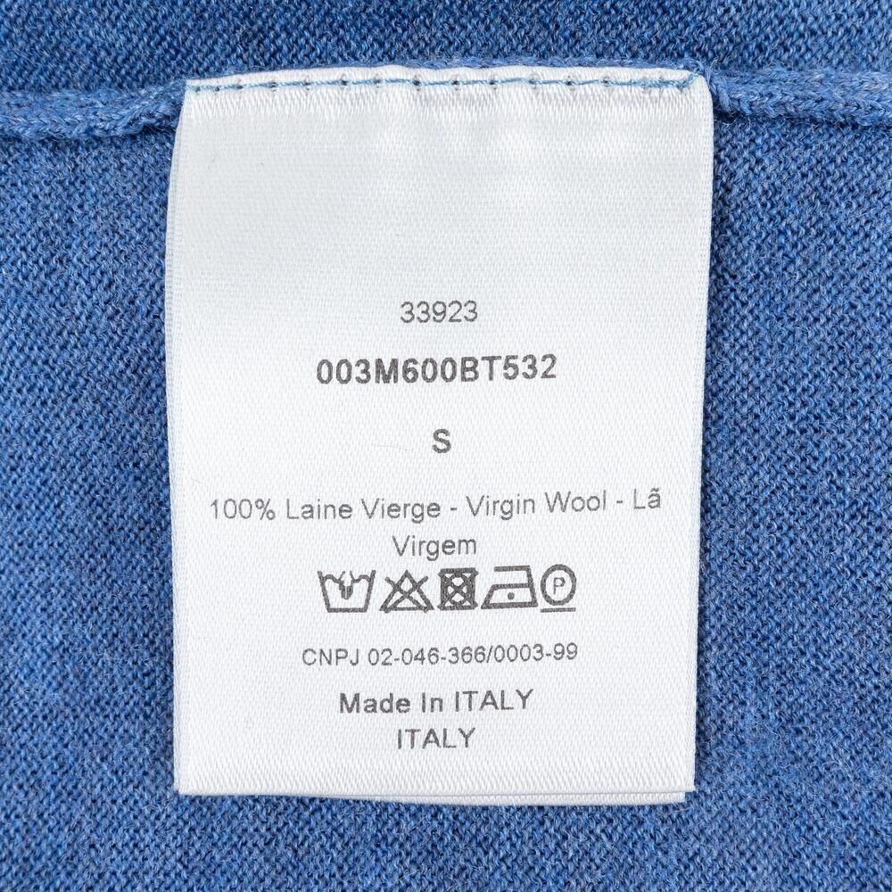 Dior Virgin Wool V-Neck Sweater Men's Small Blue - Picture 8 of 8